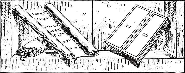 纸和书写板复古雕刻图片
