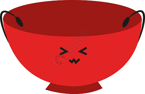 红碗 插图 白底的矢量图片