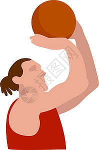 篮球运动员 插图 白背景的矢量圆形卡通片黑色游戏橙子足球圆圈网球篮子绘画图片