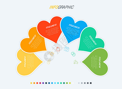 时间线图表设计矢量  6工作流布局 矢量图时间线模板图片