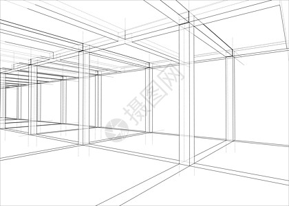 正在建造的房子的绘图 韦克托房间打印工程师草图蓝图建设工程工地3d框架图片