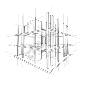 正在建造的房子的绘图 韦克托工地建筑学打印办公室建筑3d绘画计算机框架设计图片