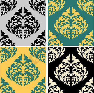 美丽风格的维多利亚风格图案 材料设计 花卉壁纸 无缝的维多利亚图案 矢量设计元素 复古面料 纺织饰品图片