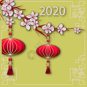 中国新年 在金色背景下的中国风格新年 图形装饰品 鼠标字符 圣诞车卡片文化金子节日荒野尾巴野生动物传统婚礼花瓣图片