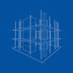 正在建造的房子的绘图 韦克托建筑学3d建设草图工地绘画办公室蓝图地面设计图片