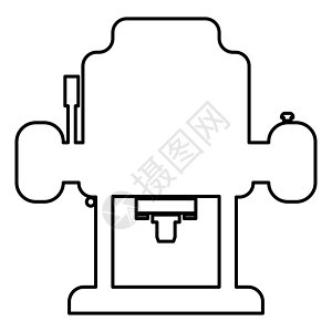 铣刀图标黑色 colo作坊工作机械力量加工工程暴跌钻孔滚筒车削图片