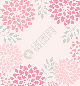 矢量花卉邀请花园叶子风格纪念日婚礼周年明信片艺术品卡片插图图片
