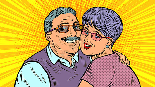 相爱的老年夫妇祖父母图片