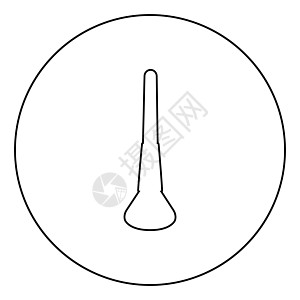 化妆用化妆刷专业面部护理工具护肤概念图标圆圈轮廓黑色矢量插图平面样式 imag图片