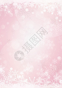 柔和的粉红色冬季雪假日纸背景图片
