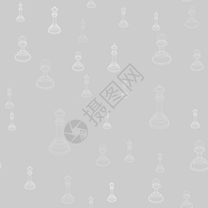 棋子 kingqueen 和典当的无缝模式  3d 框架图 国际象棋游戏概念 多边形艺术图片
