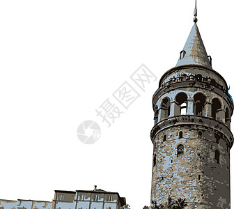 加拉塔塔伊斯坦布的旅游标志历史建筑游客文化景观纪念碑脚凳加拉塔建筑学旅行图片