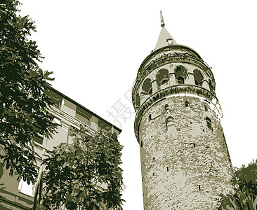 加拉塔塔伊斯坦布的旅游标志建筑学纪念碑地标天空脚凳住宅加拉塔房子旅行城市图片