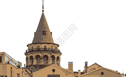 加拉塔塔伊斯坦布的旅游标志文化纪念碑旅行游客火鸡蓝色天空景观街道建筑图片