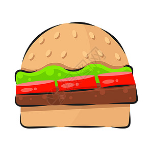 适合贺卡海报或 T 恤印刷的汉堡包图标插图图片