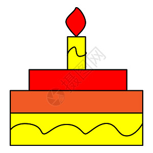 五颜六色的孤立的涂鸦素描矢量图 用于打印 T 恤卡游戏儿童设计的手绘蛋糕 在白色背景上的插图图片