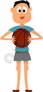 白色背景上的篮球运动员插画矢量图片
