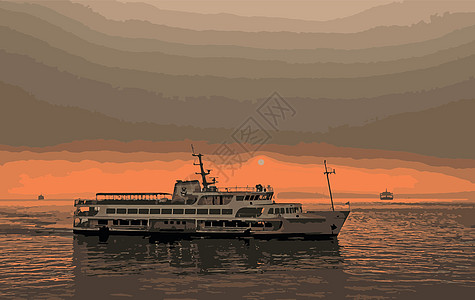 伊斯坦布尔的城市景观和景观与船全景旅行蓝色旅游历史地标假期火鸡场景建筑图片