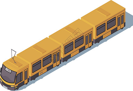电车等距颜色矢量图 城市公共交通图片