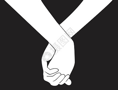 一只手握着另一只手标志的爱情艺术 vecto插图青少年夫妻团队多样性丈夫妻子男人友谊手腕图片
