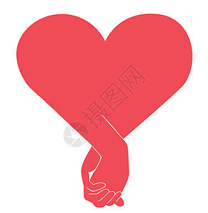 一只手握着另一只手标志的爱情艺术 vecto商业多样性手腕女性卡通片丈夫青少年男人夫妻友谊图片