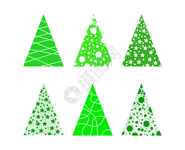 向量集的圣诞树设计图片