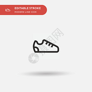 鞋子简单的矢量图标 说明符号设计模板 fu健身房皮革鞋类培训师跑步运动鞋女性商业运动员运动图片