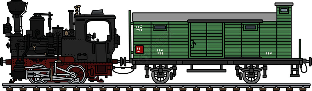 老式小型蒸汽机车和货车图片
