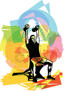 举着杠铃的男人在 gy 做深蹲壁球健身房竞赛重量活动运动福利交叉运动员动机图片