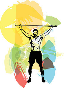 举着杠铃的男人在 gy 做深蹲举重肌肉草图男性训练运动员壁球健身房活动福利图片