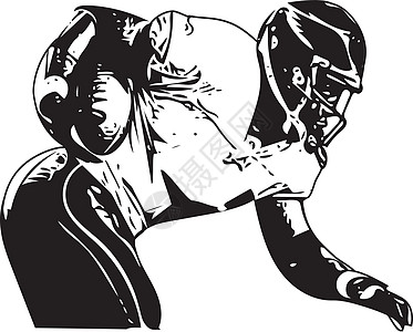 美式足球球员它制作图案队长男性职业团队联盟院子竞赛玩家绘画船尾图片