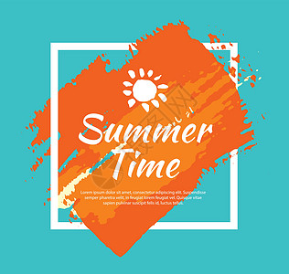 夏季横幅画笔绘画设计模板销售贴纸海报太阳价格旅游打印卡片折扣书法图片