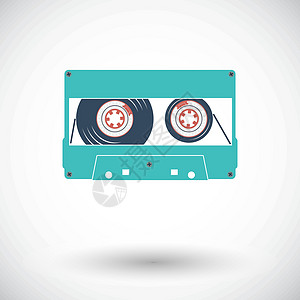 录音带单个图标磁带袖珍插图录音机工作室黄色娱乐艺术立体声音乐图片