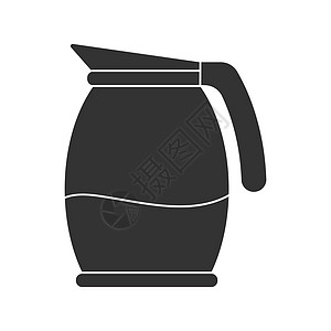 茶壶或茶壶的图标 在 w 上孤立的矢量存量插图概念蜜饯果汁咖啡水壶草图血管变体绘画空白图片