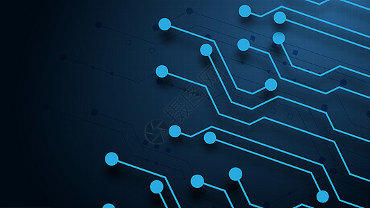 电路技术背景电子蓝色活力概念电气处理器母板工程插图科学图片