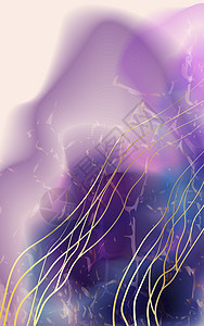 蓝色 紫色和金黄色大理石水彩色纹理的背景图片