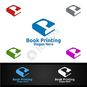 用于图书销售 书店 媒体 零售 广告 报纸或纸张机构概念的Vector Logo设计公司(P)图片