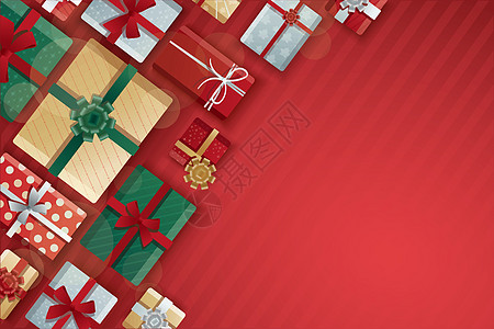 圣诞礼物盒 红背景矢量说明的红背景信箱庆典礼物风格装饰卡片乐趣生日婚礼盒子包装图片