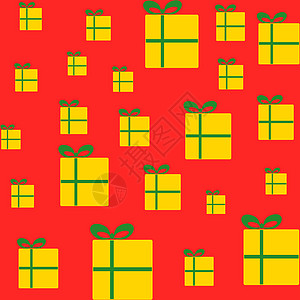 圣诞节无缝无缝模式 手画着极小的可爱手礼物盒假期卡片庆典季节展示派对糖果礼物明信片图片