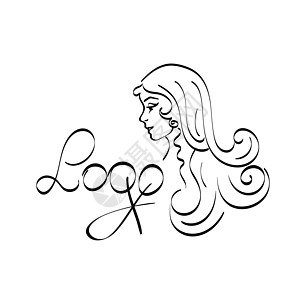 徽标的女女性头条艺术诊所女性女孩美容头发沙龙发型化妆品理发师图片