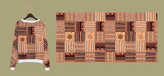 纺织品和织物的时尚印刷品 非洲风格的无缝模式 瓷砖的模仿 服装设计图片
