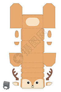 派对礼品箱鹿设计用于糖果小礼物面包店 包模板伟大的设计适用于任何目的生日迎婴派对 矢量股票图图片