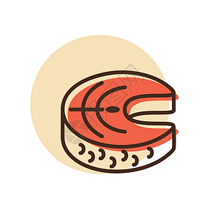 7分熟的牛排红鱼鲑鱼矢量 ico 牛排红色插图营养寿司烹饪食物海鲜设计图片