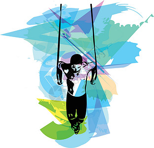 在 Gy 中用 Trx 健身带做 Crossfit 俯卧撑的人的图画运动员男人运动健康活动肌肉运动装培训师动机绳索图片
