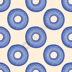 彩色背景上有彩色糖衣和五彩粉末的甜甜圈 3d 逼真的食物无缝模式 海报 卡片 织物 纺织品的现代设计模板 现实的矢量图配料餐厅生图片