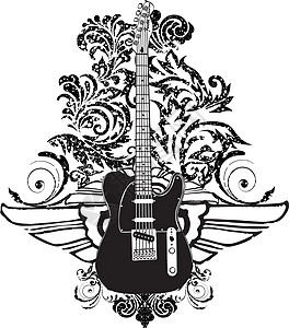 电吉他设计岩石作品乐器音乐俱乐部韵律金属插图和弦体积图片