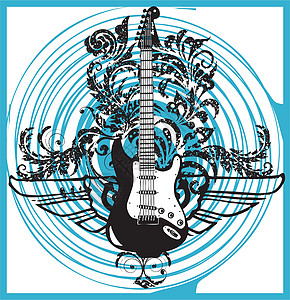 电吉他设计技术星星岩石乐器笔记邮票音乐摇滚乐吉他舞蹈图片