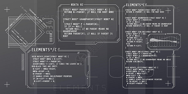 HUD与代码C部分的接口要素程序数字化技术建筑学网络脚本机器高科技图表界面图片