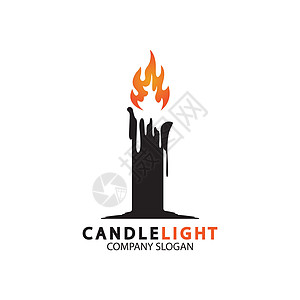 蜡烛灯图标标志设计矢量模板火焰灯芯石蜡蜡烛持有者生日教会标识烛台卡片图片