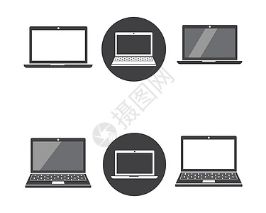 笔记本电脑标志图标矢量图桌面技术广告工具屏幕数据展示电子插图机动性图片
